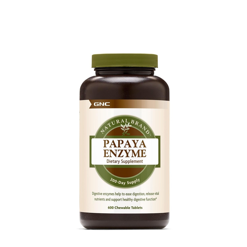 GNC Enzyme de la papaye de marque naturelle, soutient une fonction digestive saine, 600 comprimés