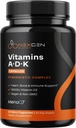 Hoge absorptie ADK vitaminesupplement - Vegan Vitamin D3 K2 MK7 & A for Calcium Regulation Plus Bone Heart Thyroid & Immune Support - Vitamin ADK with 5000IE D3 Non GMO & Gluten Free (1 maanden)