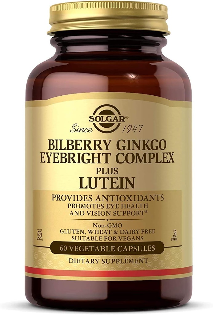 Solgar, Bilberry Ginkgo Eyebright, 60 comte