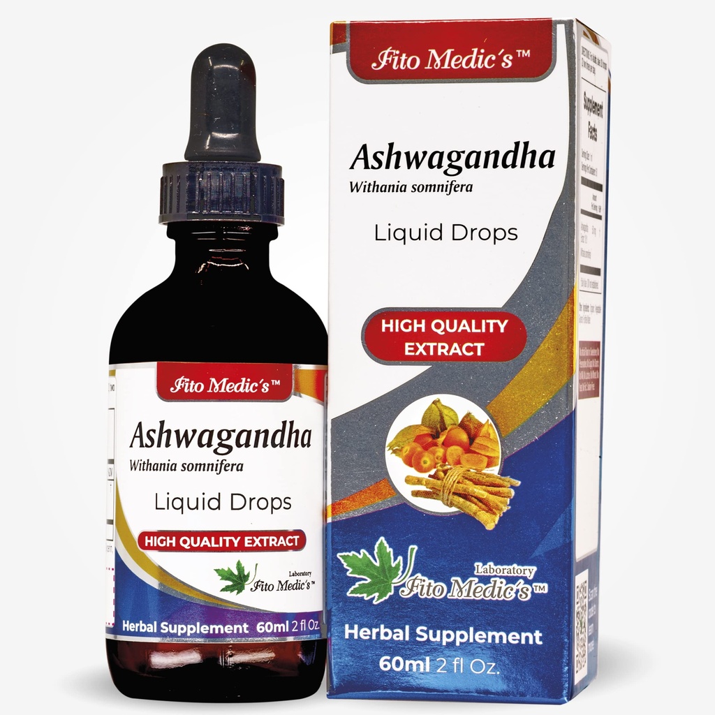 Lab - Ashwagandha Liquid, Natural Support for Stress Relief, Slaaphulp en Mood Enhancer.