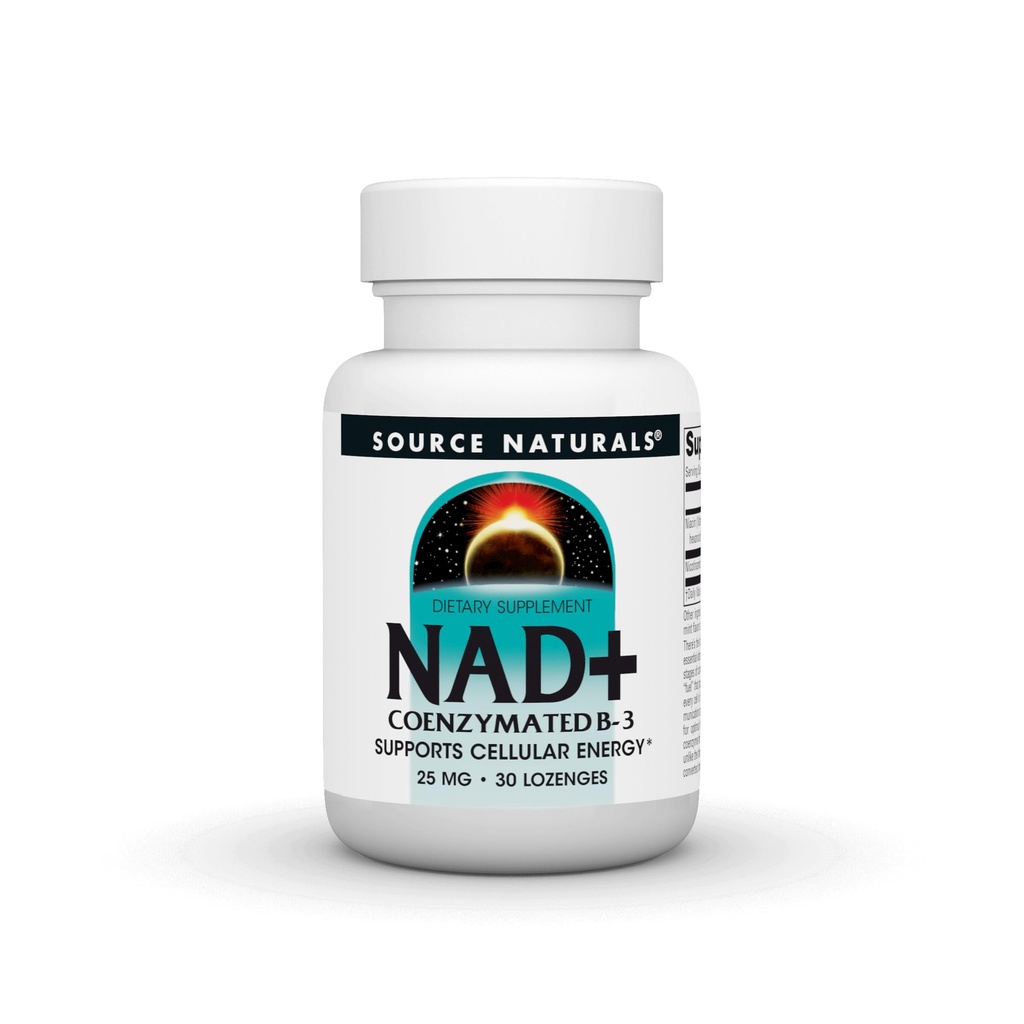 Bron Naturals NAD+, Coenzymated B-3, ondersteunt Cellular Energy*, 25 mg - 30 Lozen