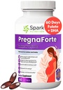 Pregnaforte 1 per dag Prenatale vitamines voor vrouwen 2 maanden: Foliumzuur, Fish Oil Omega 3 DHA/EPA, Vitamine D3, B6, Vitmain B12, C, E, Calcium, IJzer, Magnesium, Zink supplement FSA HSA eligble multivitamine