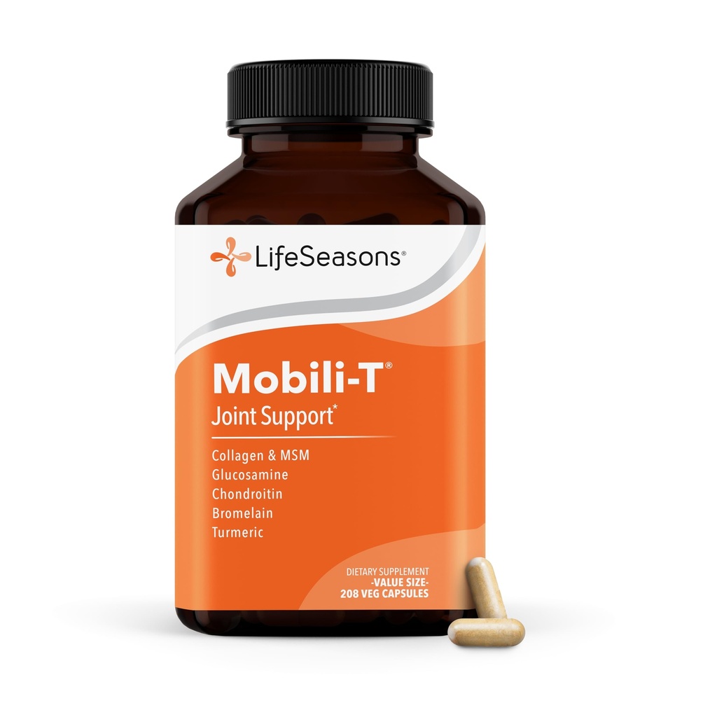 LifeSeasons Mobili-T - Joint Support Supplement - Reduces Aches & Discomforts - Excrease Range of Motion - Rebuild Tissue & Cartilage - MSM Chondroitin Collagen Glucosamine & Turmeric - 208 Capsules