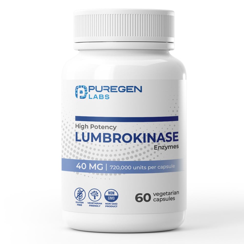 Purigen Labs Lumbrokinase 40 mg per capsule Hoge sterkte Supplement 
