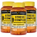MASON NATUURLIJKE Stress B, complex met antioxidanten + zink, 6 maanden levering, dubbele actie formule, ondersteunt energie Metabolisme & Immune Health, 3 Pack