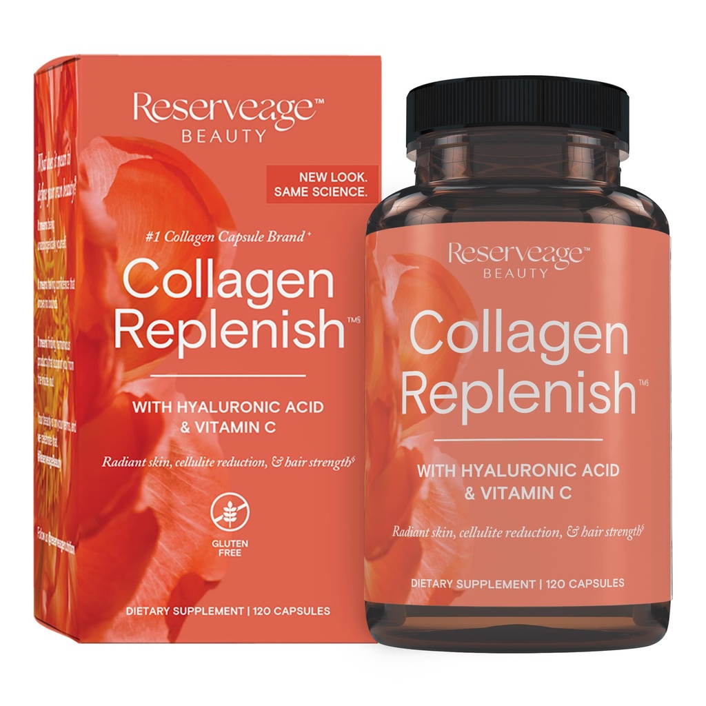 Reserveage Beauty Collageen Replenish - Collageen Booster & Supplement voor gezonde huidverzorging en haargroei - Ondersteunt natuurlijke elastineproductie - 120 capsules (30 porties)