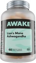 Paddestoelen Genetica Leeuwen Mane & Ashwagandha Supplement Capsules - Nootropic Mushroom for Brain, Memory & Stress Relief Body & Ashwagandha Root for Focus, Energy & Wellness 60 Capsules