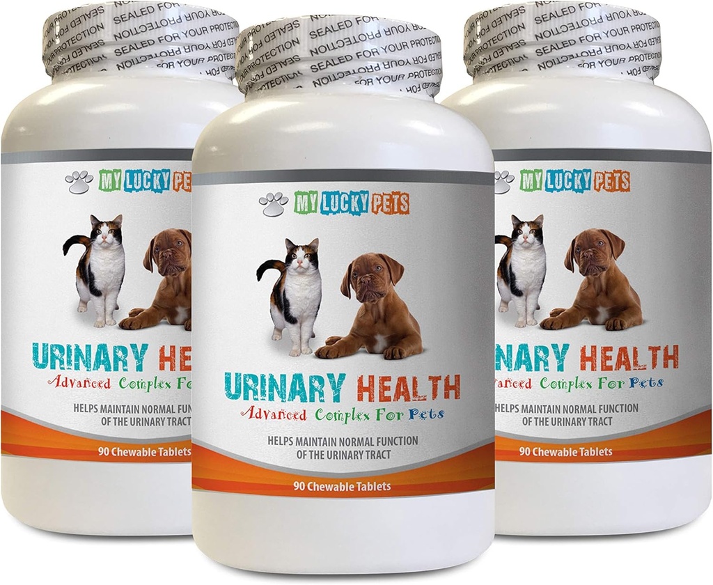 cat UTI Ondersteuning - Huisdieren Urinaire Gezondheid Complex - voor honden en katten - Advanced Bladder Ondersteuning - Cranberry Supplement voor katten - 3 flessen (270 Treats)