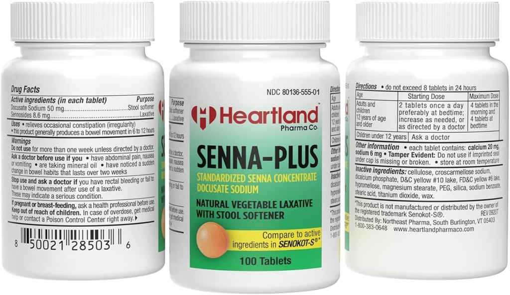 Senna-Plus Sennoside de légumes naturels Laxative de légumes naturels Laxative de légumes naturels Relief de constipation de nuit douce