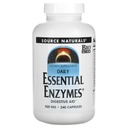 Bron Naturals Essential Enzymes 500mg Bio-uitgelijnd Multiple Supplement Herbal Defense for Digestion, Gas & Constipatie Relief & Daily Digestive Health - Strong Immune System Support - 120 VegiCaps