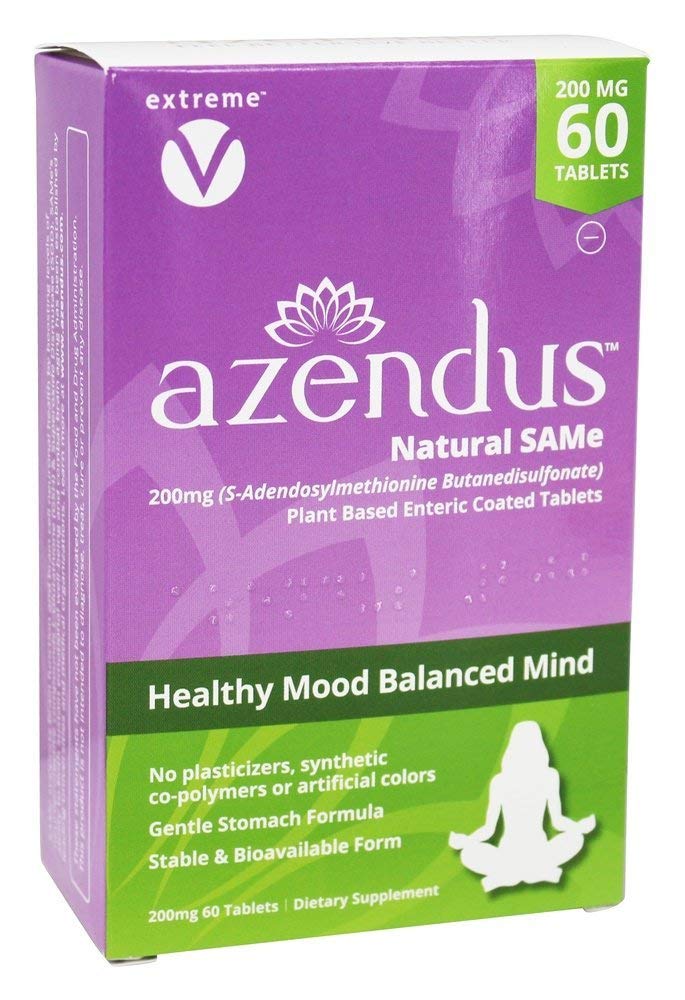 Azendus Mood 200mg S-Adendosylmethionine Butanedisulfonaat (Same) (2 Dozen - 120 Enteric Coated Tablets) Veganistisch, Glutenvrij, Sojavrij