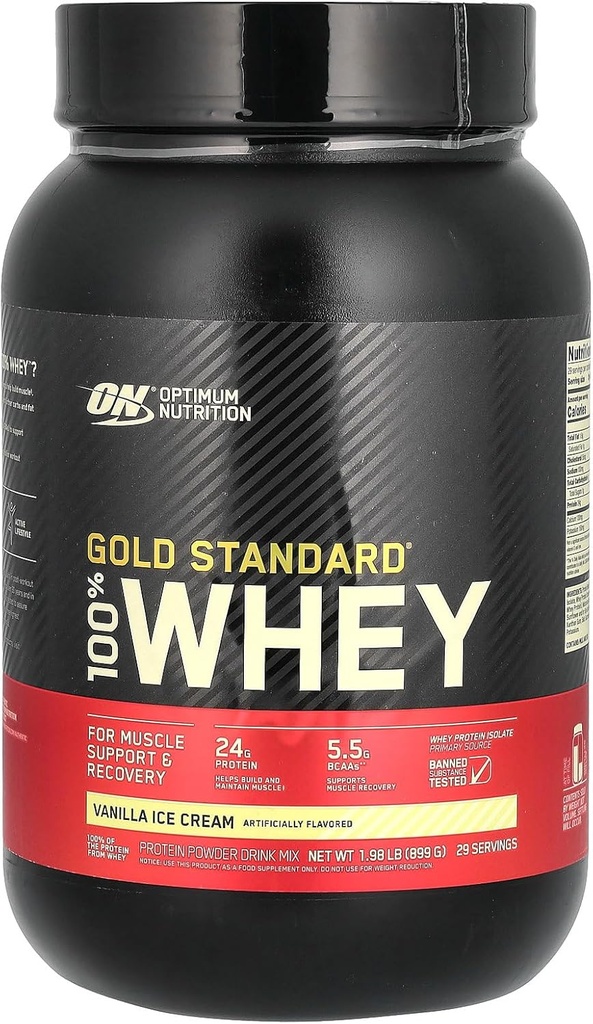Optimale voeding Goudstandaard Wei Vanille ijs - 2,07 lbs