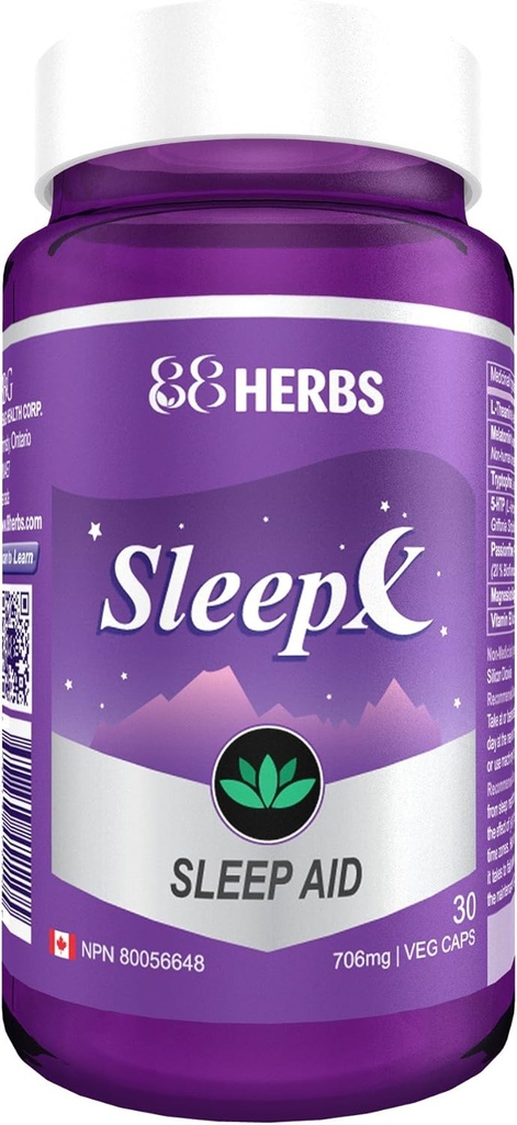 Sleep-X " Natuurlijke slaapsupplement " Krachtige kruiden slaaphulp met premium Aminozuren en genormaliseerde kruidenextracten