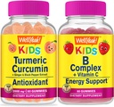 WellYeah Turmeric Curcumin Kids + B Complex Kids, Gummies Bundle - Great Tasting, Vitamin Supplement, Gluten Free, GMO Free, Chewable Gummy