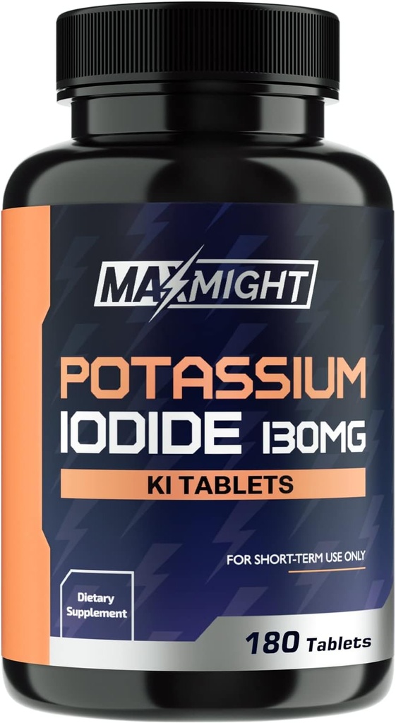 Iodide de potassium 130 mg, non-OGM, supplément alimentaire, 180 comprimés, jusqu'à 6 mois d'approvisionnement, pilules d'iodure de potassium, YODO Naciente, fabriqués aux États-Unis