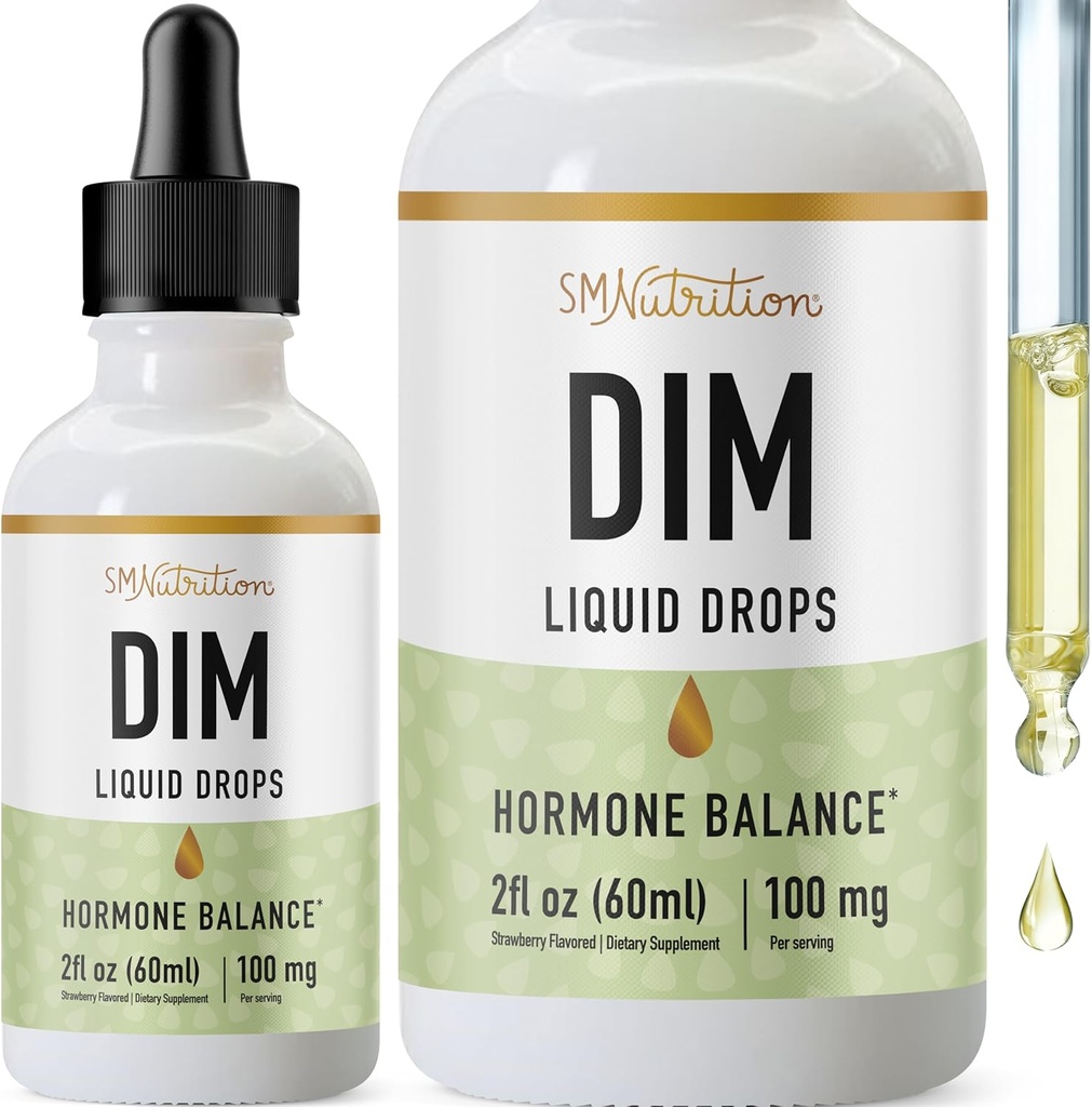 DIM Liquid Drops Supplement 100mg for Estrogen Balance for Women & Mannen 
