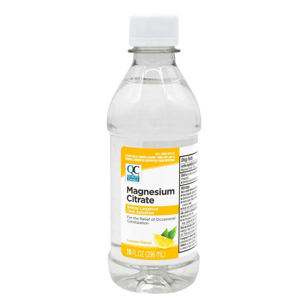 Quality Choice Magnesium Citrate Oral Solution, 10oz - Lemon Flavored Saline Laxative, Supplement voor Occasional Constipatie Relief, Mag Citrate is een zacht en effectief Laxative voor Regularity
