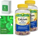 Calcium Plus Vitamine D, Gommies adultes, 500 mg, 1000 UI, Arômes assortis, 100 Ct (2 Pack) Ensemble de vitamines et minéraux exclusifs - A à Z - Meilleur guide de lumière et de printemps (3 items)