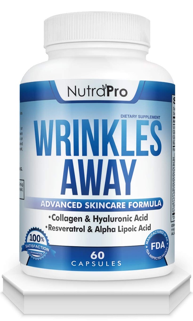 NutraPro Anti rimpel en Ageless huidvitaminen - Dermal Repair Complex for Skin Repair with Collageen & Resveratrol & Alpha - Lipoïnezuur & Hyaluronzuur Supplement to Renew Skin
