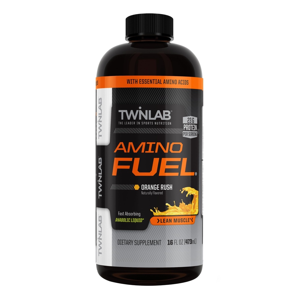Twinlab Amino Carburant - Pré-entraînement et post-entraînement boisson et supplément énergétique -16 fl oz, Orange Rush