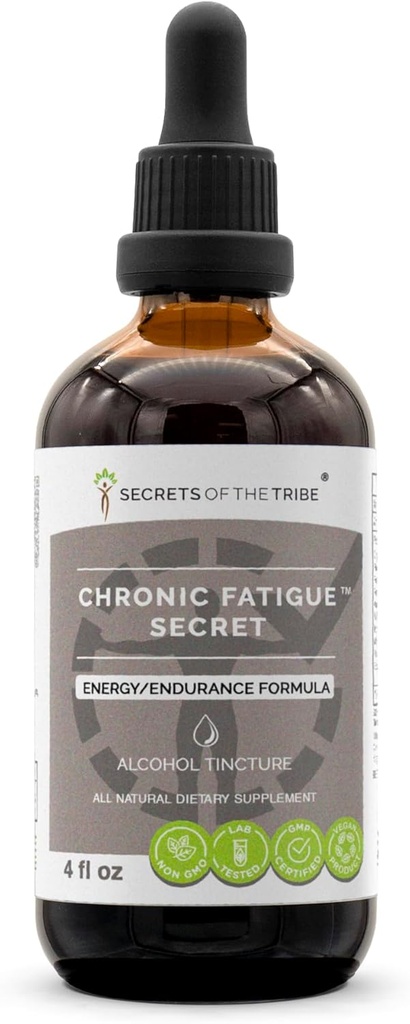 Geheimen van de Stam - Chronic Fatigue Secret, Herbal Supplement Blend Drops Alcohol Liquid Extract, Energy/Endurance Formula (4 fl oz)