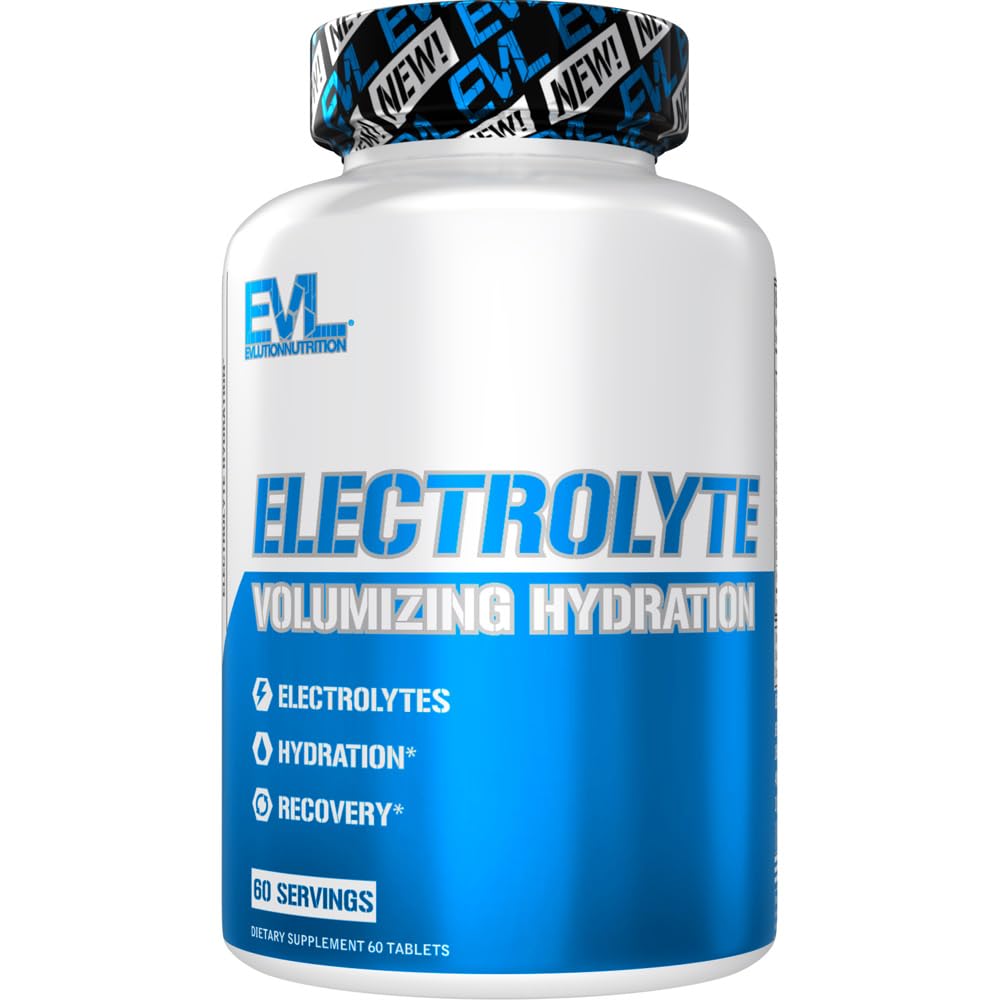 Evulution Nutrition Volumizing Electrolyte Hydration Tablets - Rapid Rehydration Supplement - Recharge and Recover - Bevat 8 Key Electrolytes - Vegan, Gluten-Free, en Keto Friendly - 60 Servers