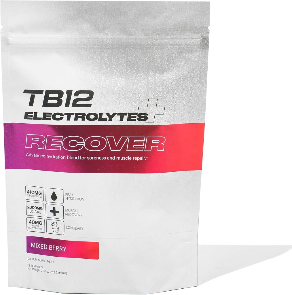 TB12 Electrolytes Plus Recover - Post-Workout Elektrolytes Powder with Functional Recovery Ingrediënten 