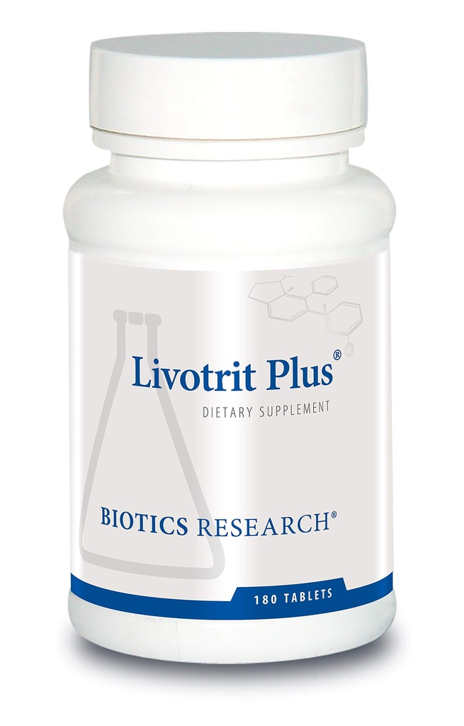 Biotica Onderzoek Livotrit Plus Lever Reiniging en Detox Ondersteuning Supplement Natuurlijke Niet GGO Kruiden Blend met Melkdistel 180 Tabletten