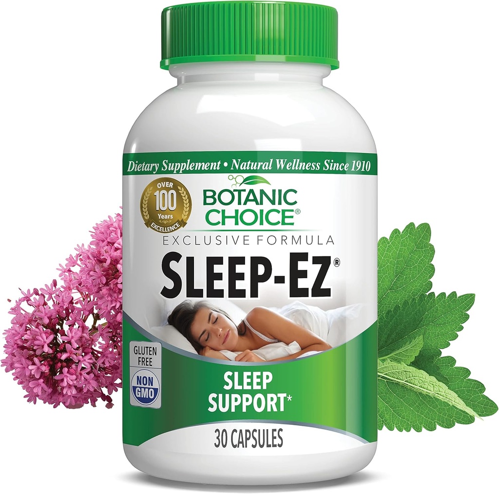 Botanische keuze Sleep-Ez- Krachtige Blend van Valeriaan Extract, Melatonine, Hop, Kava Kava en citroenbalsem om te helpen Foster slapen zonder Grogginess (30 capsules)