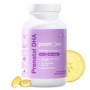 Premom Prenatale DHA Visolie: triglyceride Omega 3 met 470mg DHA, 200mg EPA + 400 IE VIT D3 Supplement - Vruchtbaarheid Ondersteuning voor vrouwen - Wereldwijd afkomstig van Wild Caught Fish