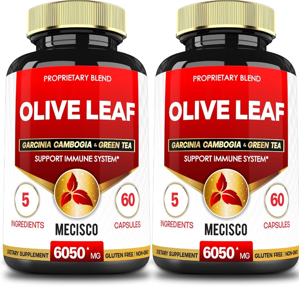 5in1 Olive Leaf Extract voor 4 maanden 6050mg met Garcinia Cambogia, Groene Thee, Groene Koffie & Black Pepper - Cardiovasculaire Gezondheid, Well Being & Immune Support - 2 verpakkingen 60 Capsules