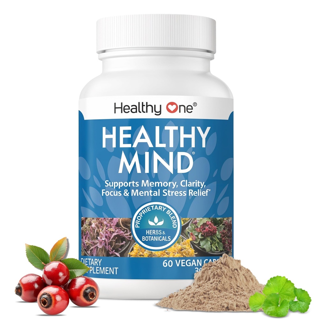 Gezonde geest - Veilig voor tieners - Hersen mist - Cognitieve functie - Concentratie - Focus - Neural Optimization - Mood - Ginkgo Biloba - Ginseng - Rhodiola - Bacopa - Gotu Kola - Groene thee - 60 Tel.