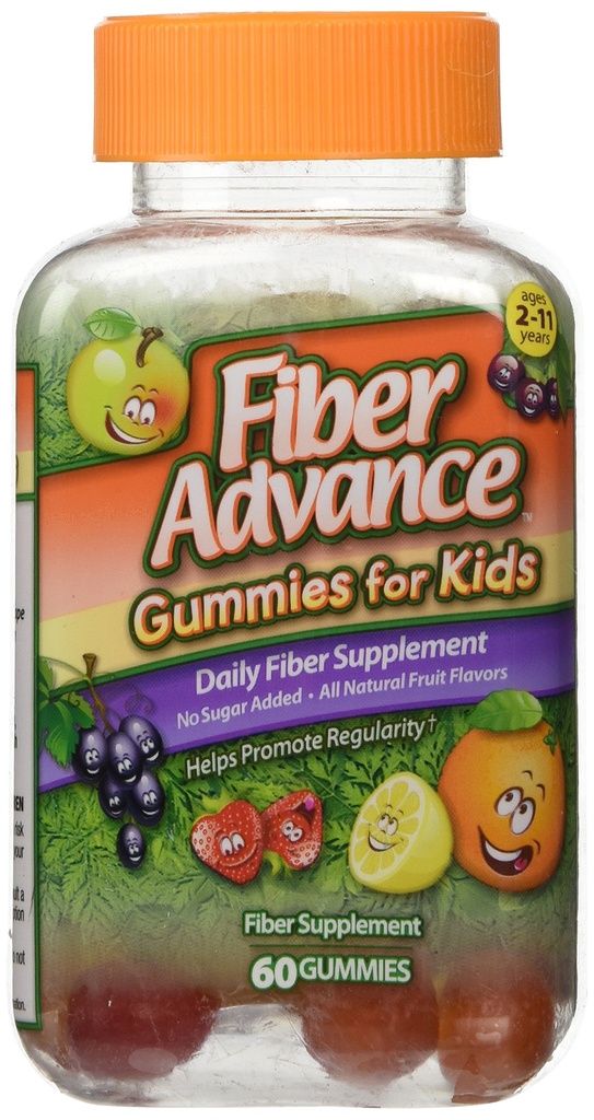 Fiber Advance Gummies voor kinderen Dagelijkse vezel Supplement, 60 tellen