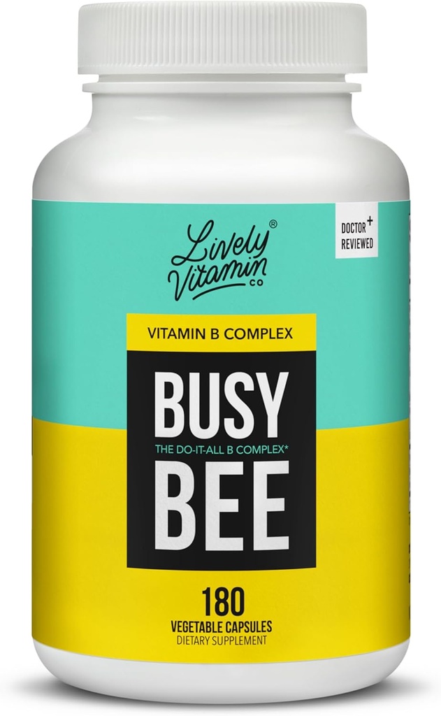LEVEND VITAMINE CO. Drukke bij - zeer Biobeschikbaarheid Vitamine B Complex met Choline - Energie - Stress - Hersen mist - Mentale helderheid - Oxidatieve schade - Zuivel Soja Glutenvrij - 180 Vegan Capsules