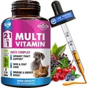 Cat & Dog Multivitamine liquide avec Glucosamine et canneberge , 15 suppléments de santé en 1 pour le rein, la vésicule, la hanche et l'articulation, la peau et le manteau