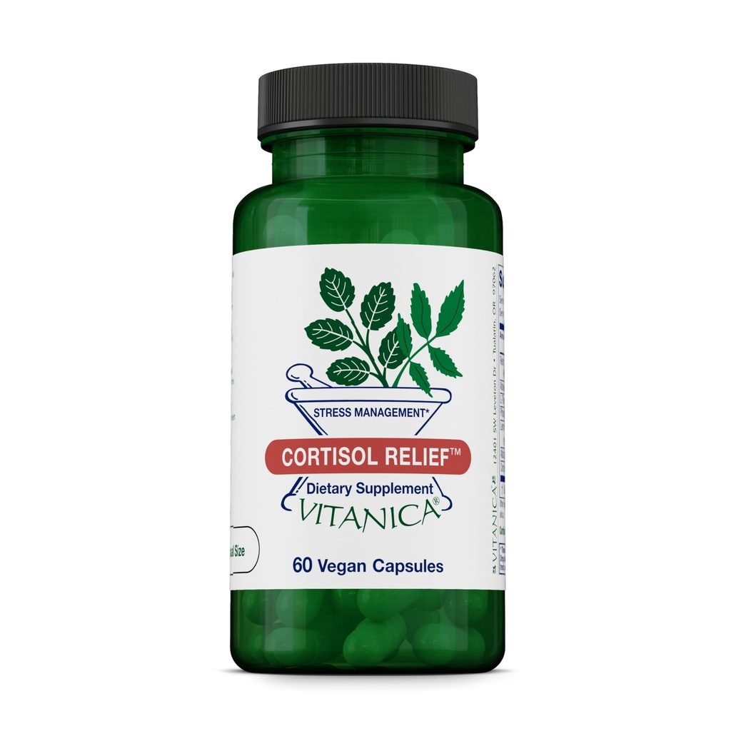 Vitanica Cortisol Relief, Dr. Formulé Sommeil, Stress, Supplément gestionnaire de cortisol, Vegan, 60 Capsules