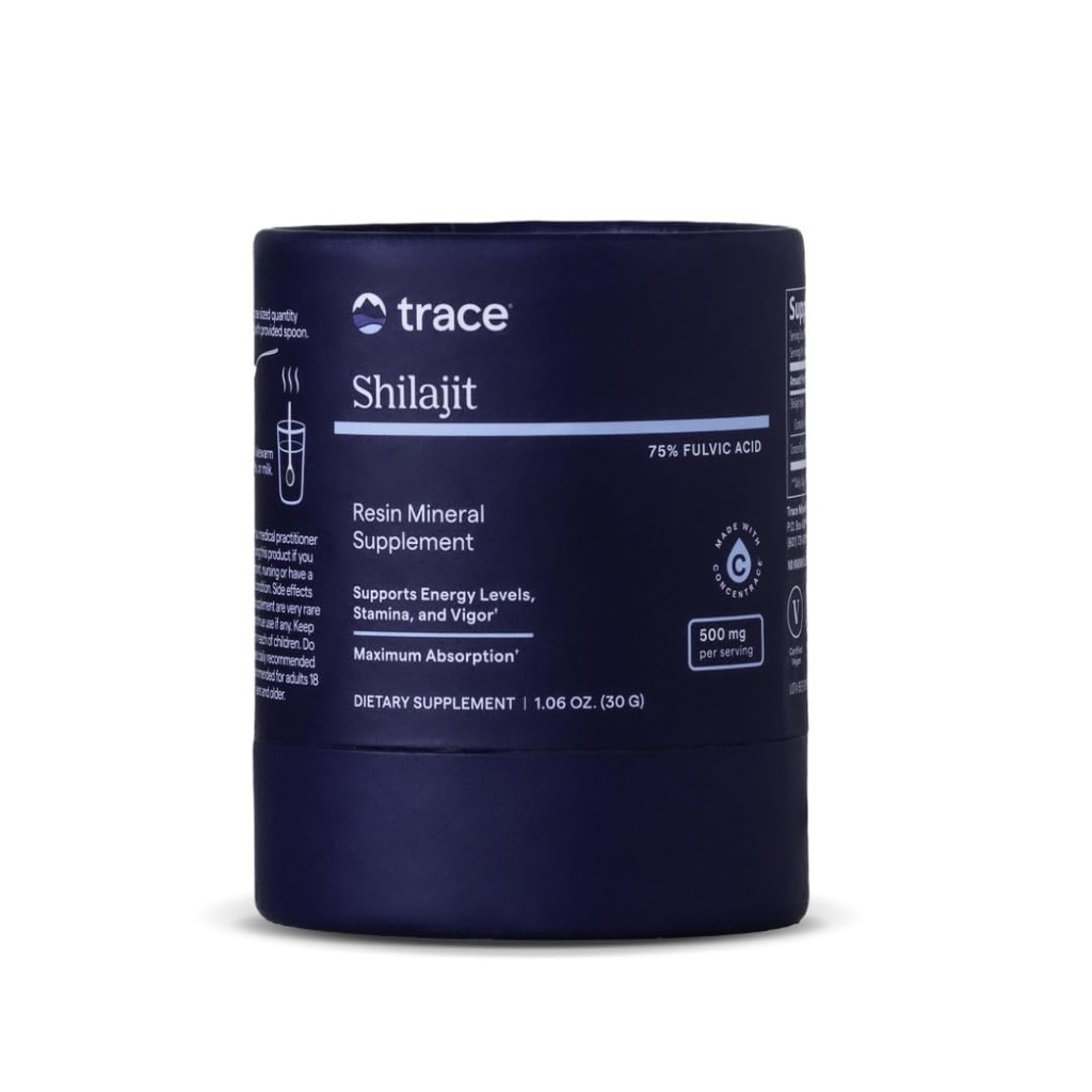 Trace Minerals Shilajit Resin 500mg - Dieetsupplement voor hersenen en spijsverteringsgezondheid - Mineral Supplement for Aid Immune Health & Daily Energy - Formula with Fulvic Acid - 30g (ongeveer 60 Servings)