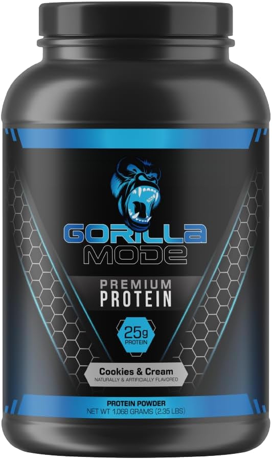 Gorilla Mind Premium Wei Proteïne - Cookies en Crème, 25 Gram Wei Proteïne Isolaat & Concentraat, Herstellen en Build Muscle (30 Servers)