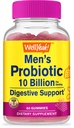 WellYeah Probiotic Gummy's voor mannen met 10 miljard CFUs, herstel natuurlijke spijsverteringsbalans, vermindering van gas, opgeblazenheid, en onregelmatigheid, glutenvrij, niet-GMO, vegetarisch - 60 Gummies
