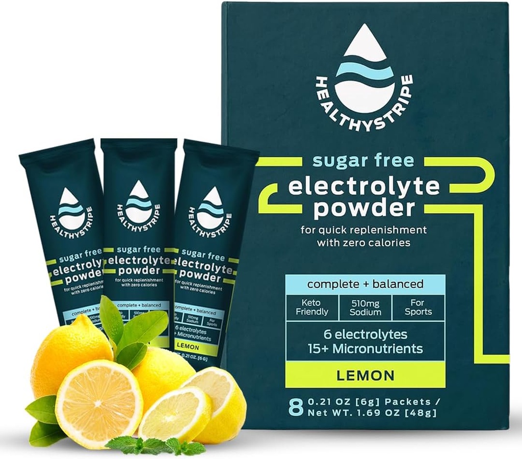 Suikervrije Electrolyte Poeder Drink Mix met 15 Micronutriënten, Active Recovery en Hydration voor Sport, Wandelen, en Actieve Lifestyles, Geen Calorie, Kunstmatige Smaken, Keto - 8 Pack