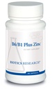 Recherche en biotechnologie B6 B1 Plus Zinc fournit des formes actives de vitamine B, 5mg de forme hautement biodisponible de zinc, aides à l'activité de plus de 300 enzymes dépendantes du zinc 90 Capsules