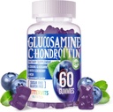 Glucosamine Chondroitin Gummies met MSM & Vlierbes Extra sterkte - Gezamenlijke ondersteuning, Antioxidant Immuun Ondersteuning Supplement voor volwassenen, mannen & vrouwen.60 Blueberry Gummies