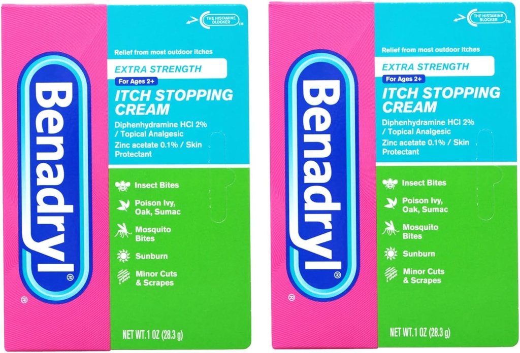 Benadryl extra sterkte anti jeuk crème 1 Oz Tube (verpakking van 2)