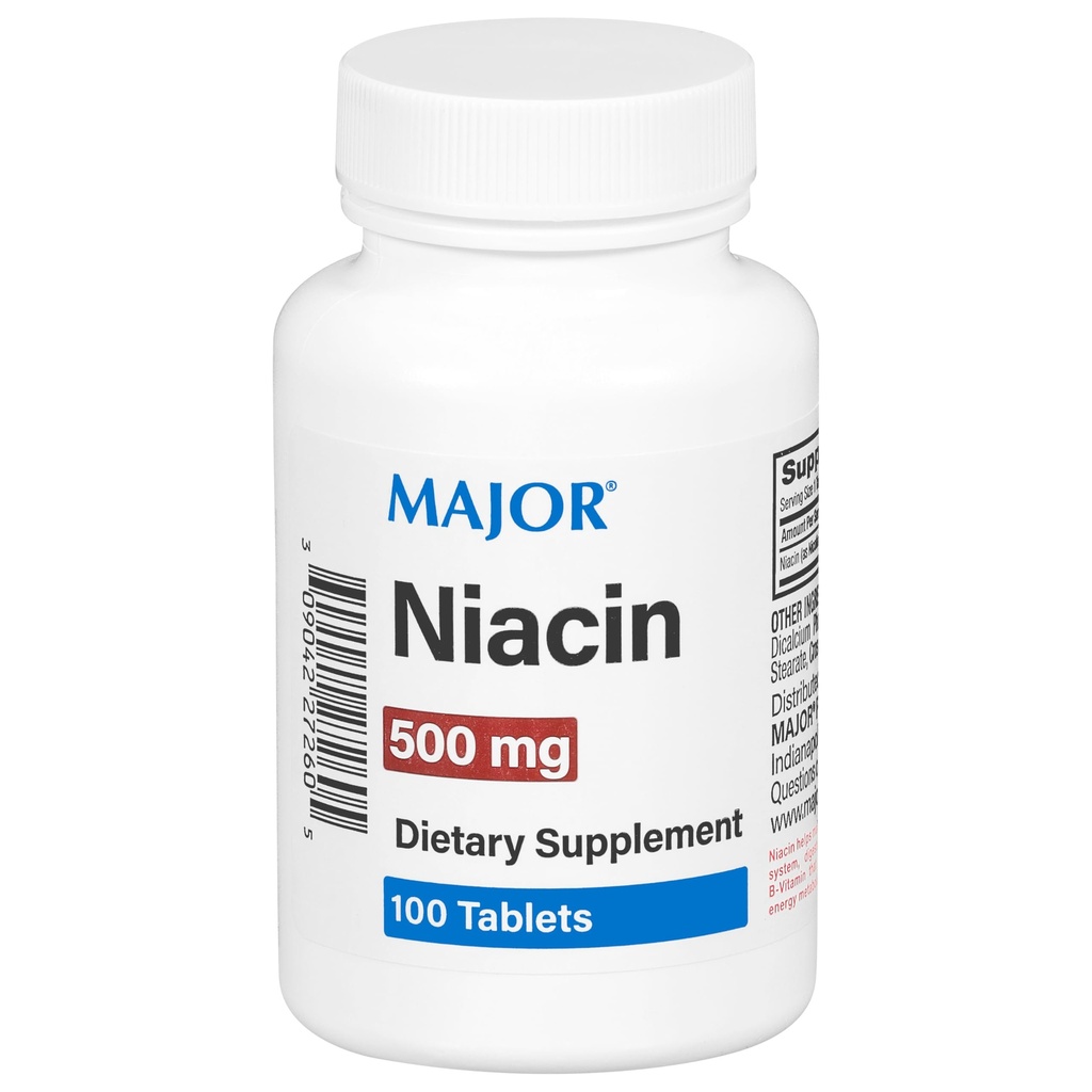 Major Niacin 500mg - Dieetsupplement - 100 tabletten