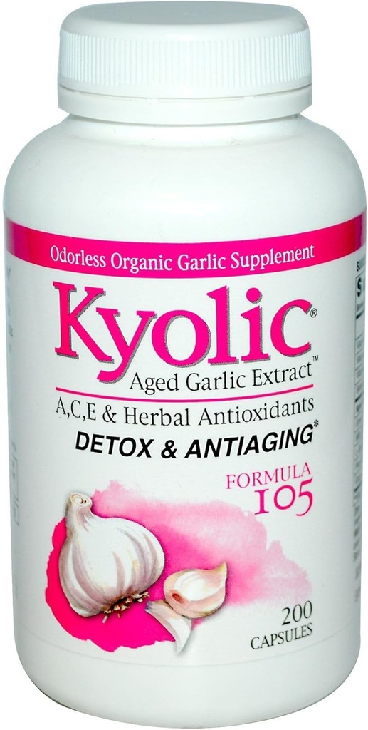Kyolic Aged Knoflook ExtractTM Detox and Anti-Aging Formula 105 -- 200 Capsules