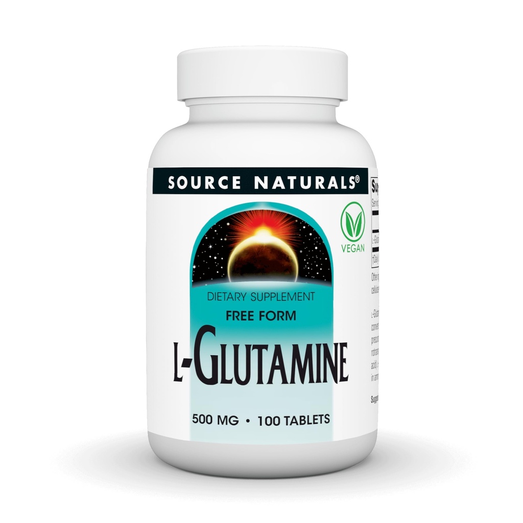 Source Naturals Free Form L-Glutamine - 500mg - 100 Tablets