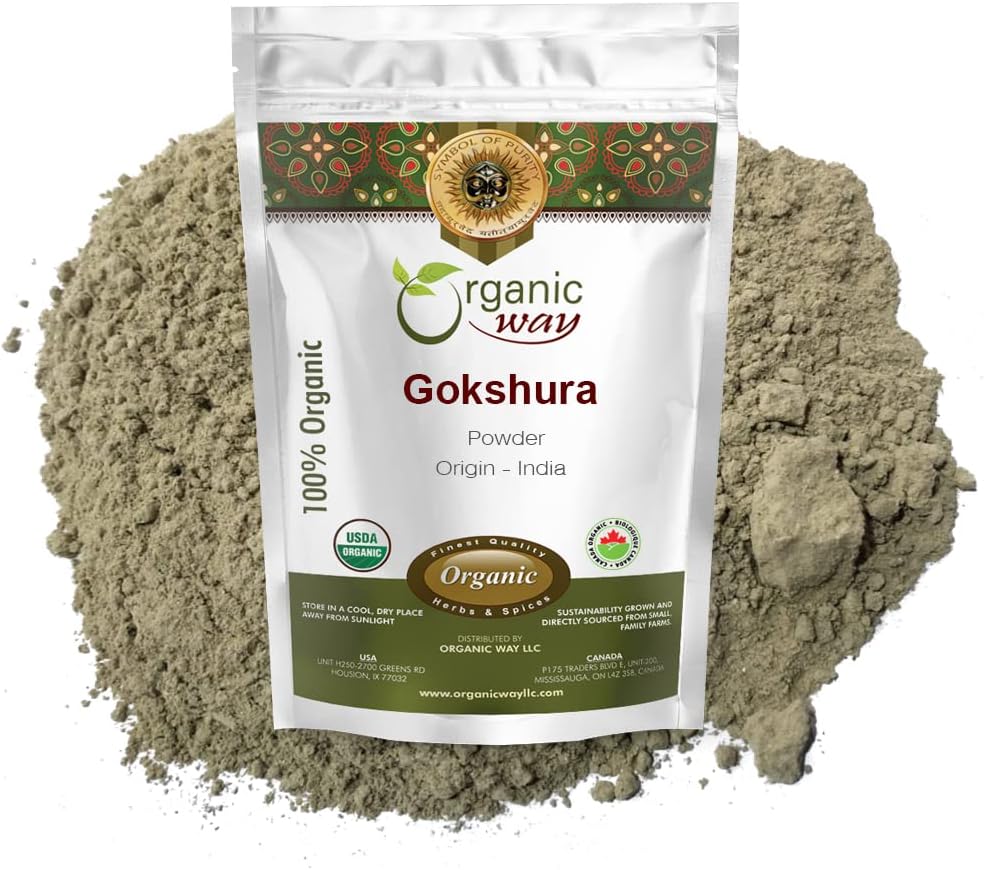 Bio Way Gokshura Poudre (Tribulus Terrestris) - Bio & Certifié Casher.