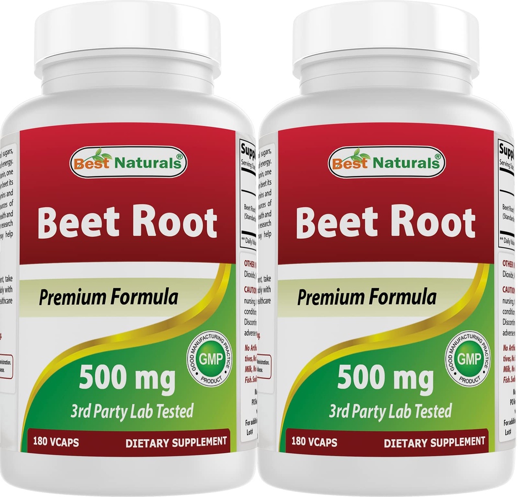 Best Naturals Beetwortelpoeder 500 mg 180 capsules (180 telling (verpakking 2))