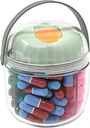 Mini bouteille d'organisateur de distributeur de pilules, boîte quotidienne de médicaments avec fermeture sécurisée (Mini - vert)