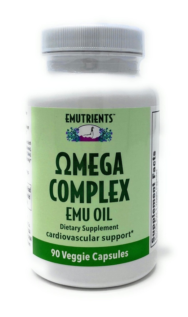 Montana Emu Ranch - Omega Complex Emu Oil 750mg (90) Veggie Caps - Dieetsupplement voor Cardiovasculaire Ondersteuning* - Omega's 3, 6, 7 en 9